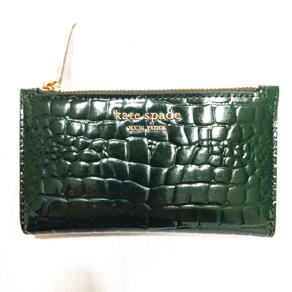 NWT Kate Spade Bifold Sylvia Croc Embossed Wallet